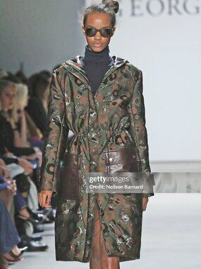 Georgine Fall 2016 NYFW Look 12 - Metallic Camo Jacquard Anorak Coat (Size 8)